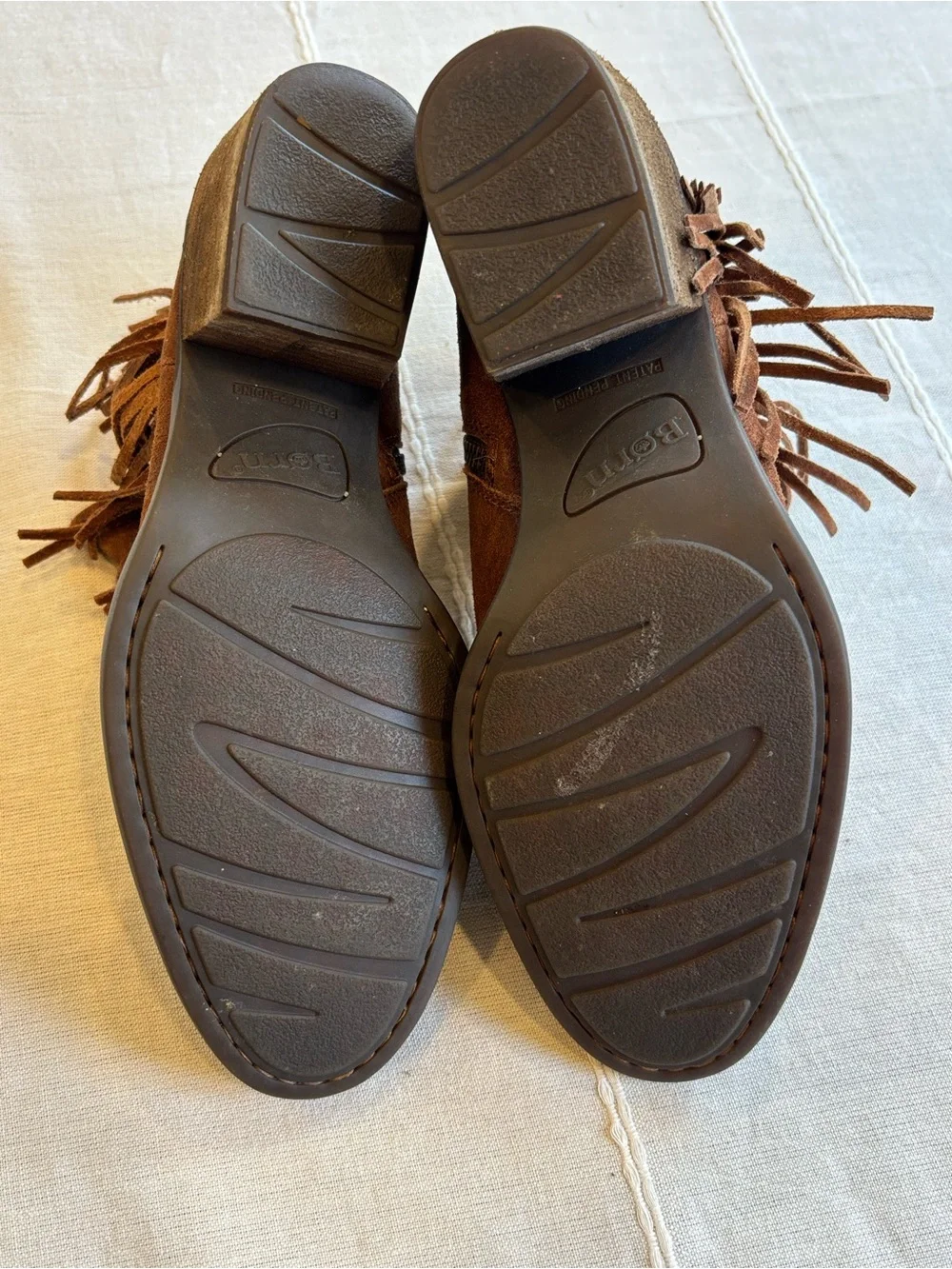 Børn Danni Suede Fringe Ankle Boots Brown Sz 8.5
